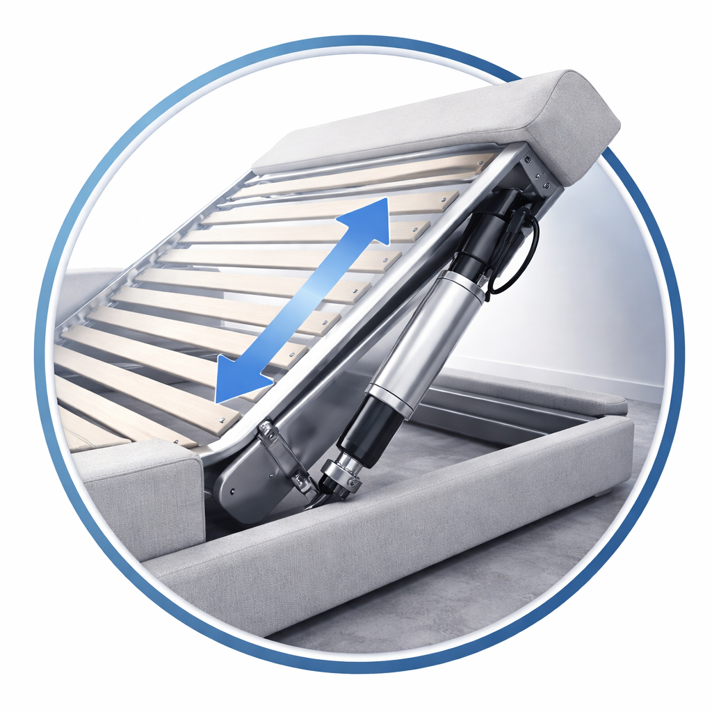 Cama abatible con sistema de actuador lineal